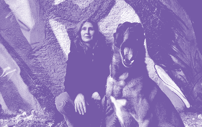 Kataline Patkaï et son chien Paco © Estelle Lacombe